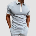 Smart Casual Blend Polo Shirt with Zip Placket and Prints