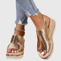 Solene | Peep-Toe Platform Wedge Slingback Sandals for Women