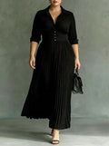 Joana | Collared Pleated Maxi Dress