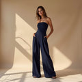 Strapless Wide-Leg Jumpsuit – Sleek Evening Ease