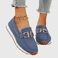 Susana | Gold-Buckle Slip-On Platform Loafers for Women