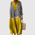 Frantiska | Geometric Fluid Midi Dress