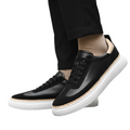 Theo | Black Low-Top Leather Skate Shoes for Men