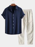 Two-Piece Polyester-Blend Tracksuit with Stand Collar and Drawstring Pants