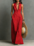 Ulla | Collarless Sleeveless Shirt Blouse
