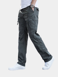 Utility Woven Cargo Pants with Elastic Waist and Zip Pocket