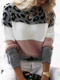 Isadora | Crew-Neck Animal-Print Colour-Block Sweatshirt