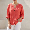 V-Neck Three-Quarter Sleeve Top – Soft Summer Layer