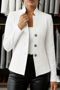Blandine | Stand-Collar Open-Front Knit Jacket