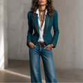 Mariska | Contrast-Piped Herringbone Coat