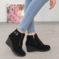 Emmanuelle | Buckle Strap Concealed Wedge Boots