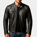 Vintage jacket with stand collar and zip pockets