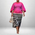 Anitra | Geometric Fluid Midi Dress