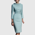 Vivianne | Draped Midi Pencil Dress