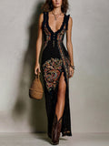 Vivienne | Deep-V High-Slit Maxi Cocktail Dresses