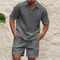 Waffle Knit Polo and Shorts Set – Relaxed Summer Co-Ord