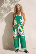 Wide-Leg Jumpsuit – Playful Goose Print