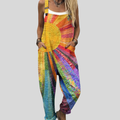 Wide-Leg Jumpsuit – Vivid Sunburst Swirl