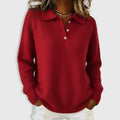 Saskia | Collared Button-Neck Knit Sweater