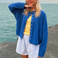 Romilly | Collared Button-Front Knit Cardigan
