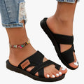 Women's Casual Mesh Slide Sandals with Cross Straps and Open Toe