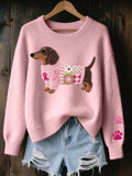 Nerissa | Crew-Neck Patchwork Knit Sweater