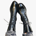 Women's Faux Ankle Boots with Lace-Up Front and Cap Toe