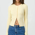 Liliane | Fitted Ribbed Cropped Cardigan