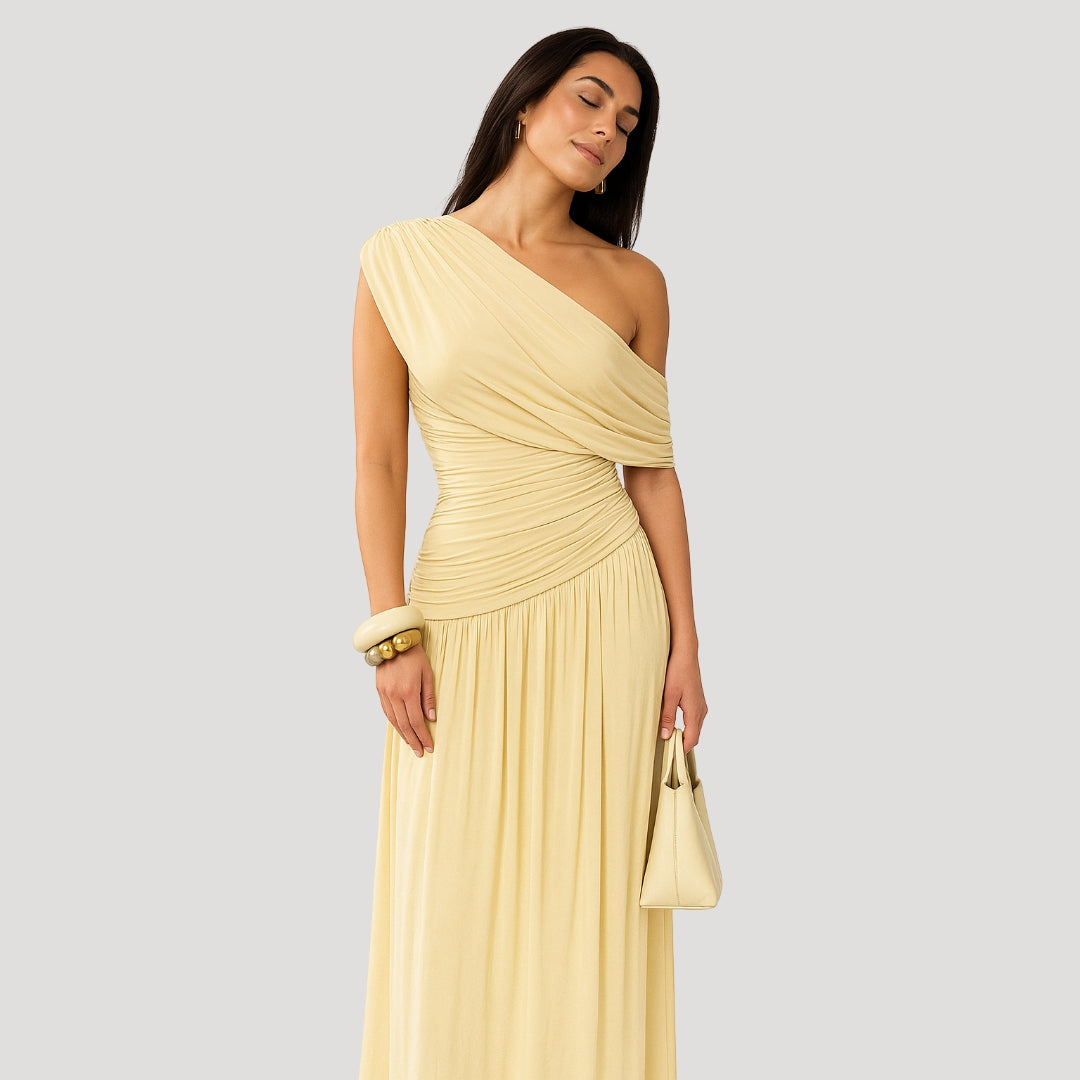 one shoulder knit maxi dress MESHKI