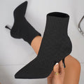 Nathalie | Knit Sock Stiletto Ankle Boots