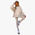 Women's Knit Tracksuit with Crewneck Sweatshirt and Pull-On Leggings