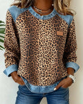 Seren | Animal-Print Patchwork Pullover Sweater