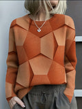 Philippa | Crew-Neck Geometric Knit Sweater