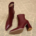Karina | Pointed-Toe Chunky Heel Booties