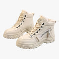 Women's Synthetic Ankle Boots with Faux-Fur Lining and Lug Sole