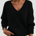 Valentine | Ribbed-Cuff V-Neck Knit Sweater