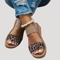 Zenobia | Leopard Cross-Strap Flat Sandals